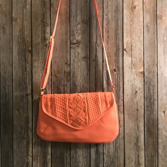 Atmosphere Handbags - Coral CrossBody Envelope Bag